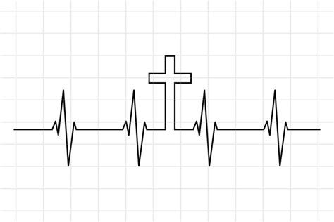 Cross Heartbeat Svg Png Cut File Christian 747198