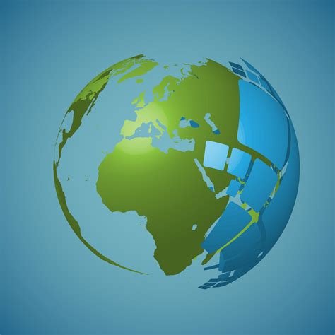 World Globe On A Blue Background Vector Illustration 280754 Vector Art