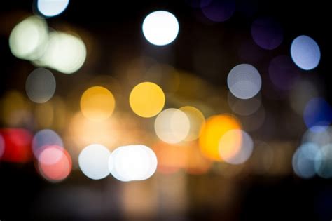 Premium Photo City Night Blurred Traffic Lights