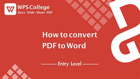 Wps Office Pdf 21 Convert Pdf To Word Free Online Pdf Suite 101