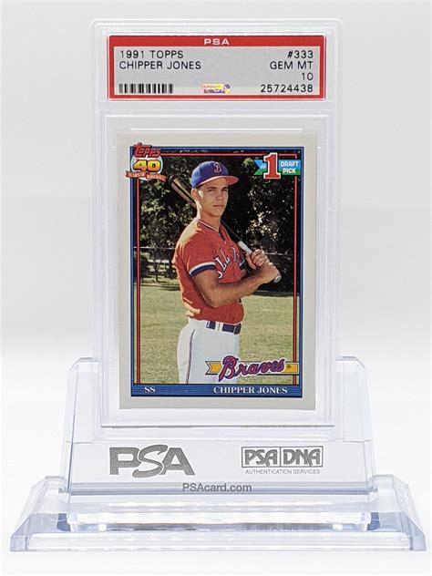 1991 Topps Chipper Jones Rookie Card 333 Psa 10 Rc Hall Of Fame