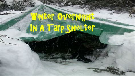 Solo Winter Bushcraft Overnight Tarp Shelter Youtube