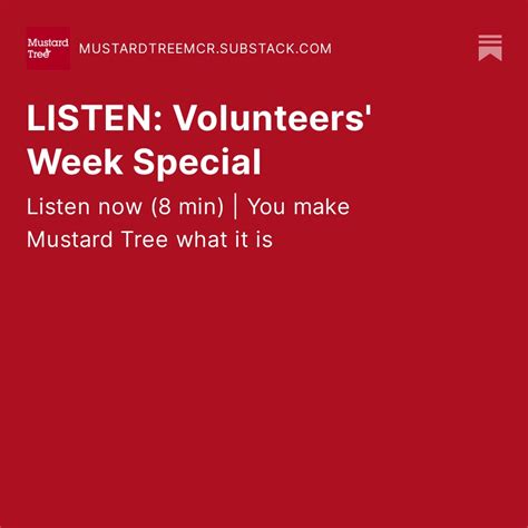 Mustard Tree Listen Volunteers Week Special Podcast Mustard Tree