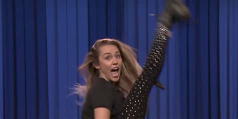 miley cyrus splits and high kicks on ‘lip sync battle will make your