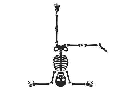 Skeleton Standing On Head Funny Mascot Graphic By Vectortatu