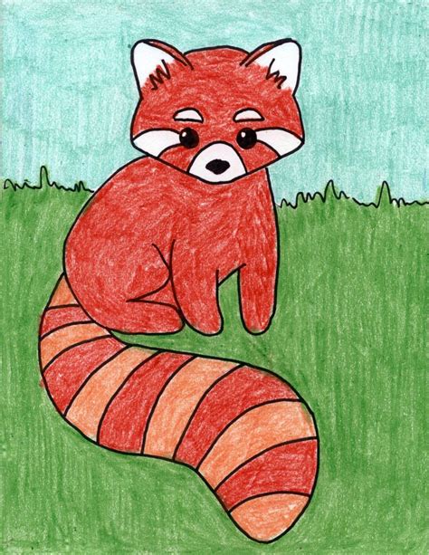 Easy How To Draw A Red Panda Tutorial And Red Panda Coloring Page · Art