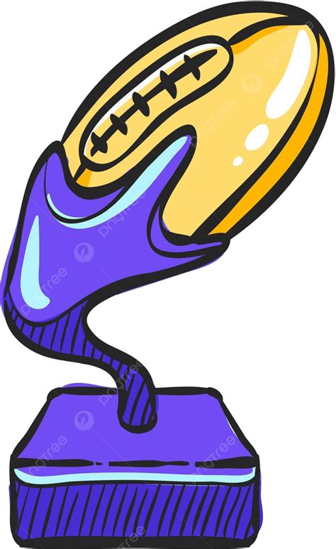 Color Sketch Icon American Footbal Trophy Game Competition Color Vector