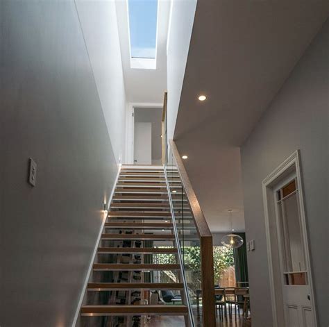 Skylight Stairs Open Treads Oak Staircase Australian Interior