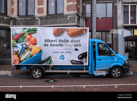 Albert Heijn Company Truck At Amsterdam The Netherlands 2020 Stock