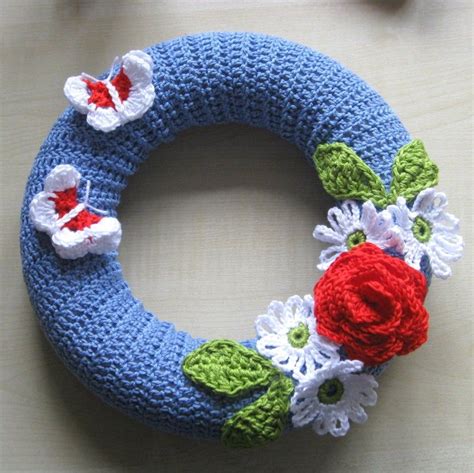 Crochet Wreath Photo Tutorial Pdf Pattern Instant Download Etsy
