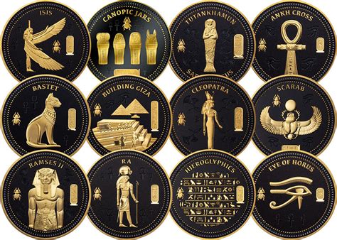 Ancient Egypt Ii Set 12 Base Metal Coins 50 Cents Solomon Islands 2023