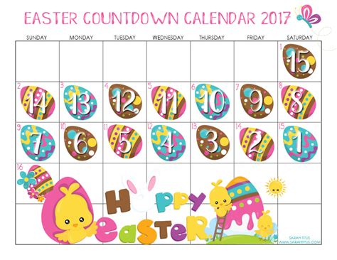 Easter Countdown Calendar 2017 Sarah Titus