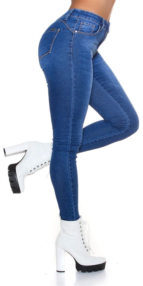 Trendstylez Damen Skinny Push Up Jeans Hose