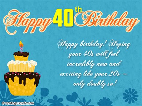 40th Birthday Wishes, Messages and Card Wordings - Wordings and Messages