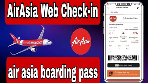 Airasia Web Check In Boarding Pass Air Asia Web Check In Kaise Kare