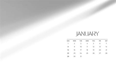 Monochrome Simple Minimalist Shadow Overlay 2023 Calendar Templates