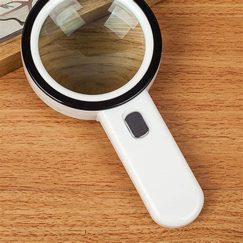 Sale 105mm Hand Held 20x Magnifying Glass Lens Magnifier Loupe 12 Led Light T Ebay