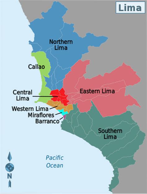 Lima Peru Districts Map