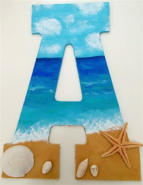 Beach Letters 13 Ideas For Decorative Craft Letters With Shells Sand