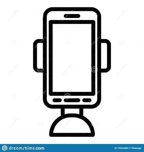 Mobile Phone Holder Icon Outline Style Stock Vector Illustration Of