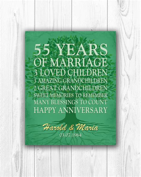 55th Anniversary T Or Any Year Personalized 55th Wedding Etsy In