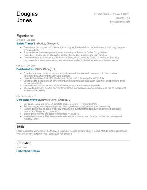 Resumes for first time job applicants. Barista Trainer Resume Examples and Tips - Zippia