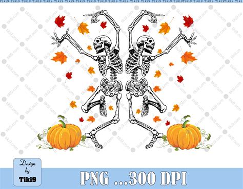 Fall Dancing Skeleton Halloween Pumpkin Png Spooky Season Pumpkin