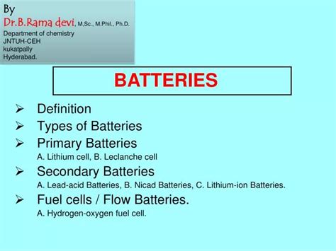 PPT - Definition Types of Batteries Primary Batteries A. Lithium cell