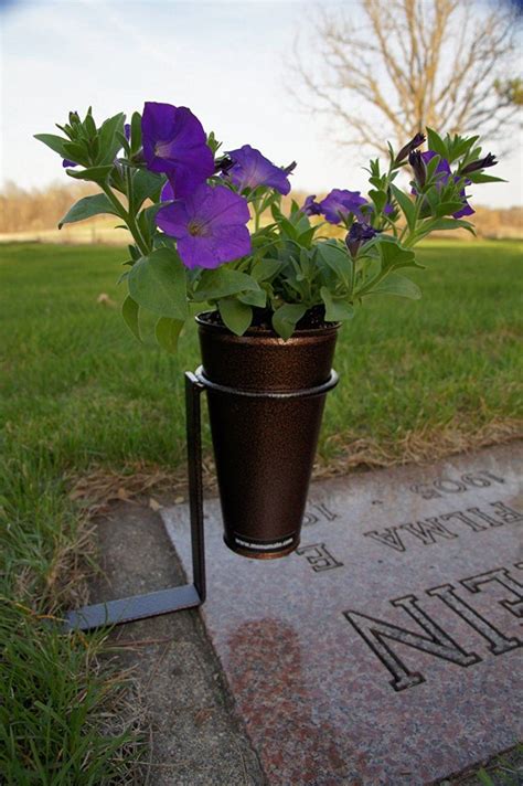Installing Grave Vases And Grave Cones Flower Display Memorial Vase