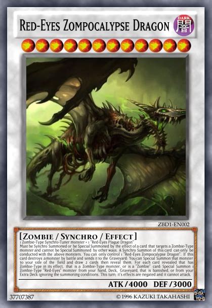 Red Eyes Zombie Dragon Synchros Advanced Multiples Yugioh Card