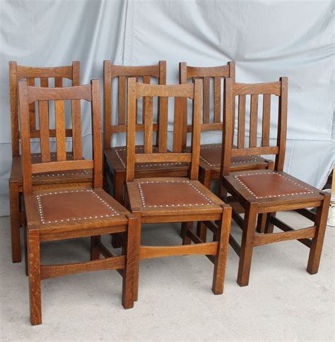 Arts & crafts dining room chairs downloadable plan. Bargain John's Antiques | Arts and Crafts Mission Oak Set ...