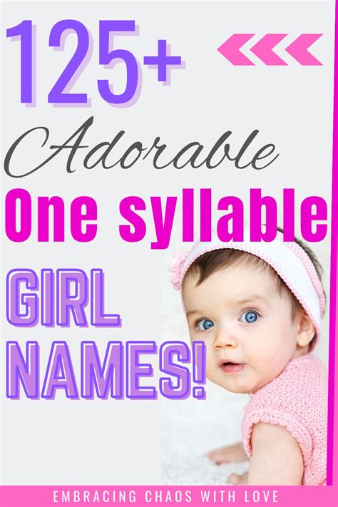 125 Adorable One Syllable Girl Names