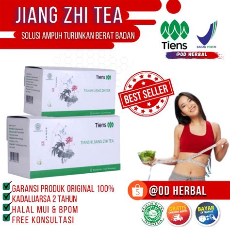 jual jiang zhi tea tiens 1 box isi 40 sachet teh pelangsing suplemen penurun berat badan diet
