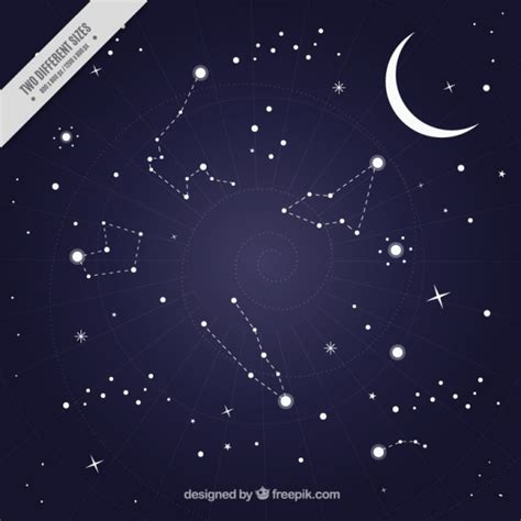 Premium Vector Background Of Night Sky With Constellations