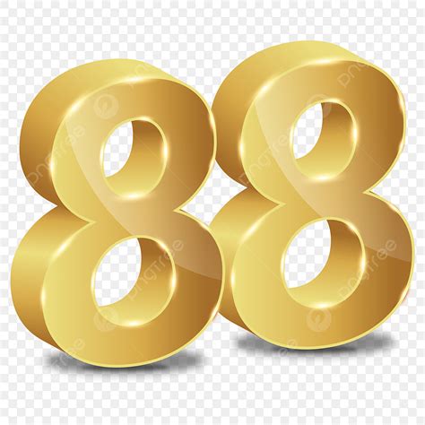 Png Backgrounds 3d Transparent Png 3d Golden Number Eighty Eight