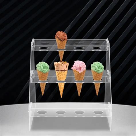 Holes Rack Clear Acrylic Ice Cream Cone Holder Wedding Cone Display Stand Us Picclick