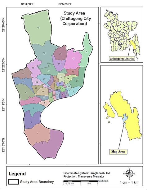 Map Of The Study Area Chittagong City Corporation Download