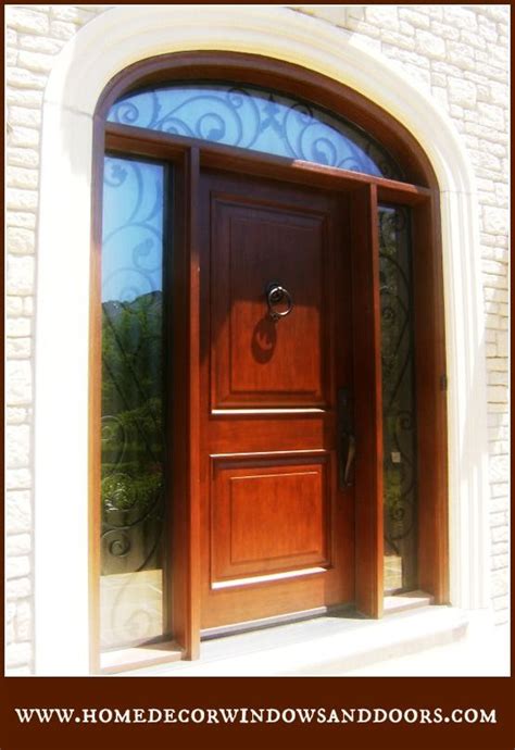 Oversize Custom Fiberglass Door With Custom Wrought Iron Transom And