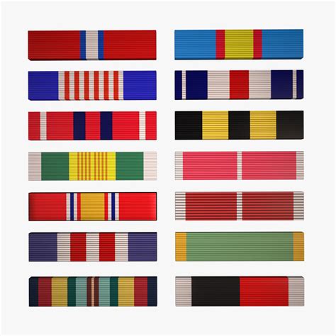 14 Military Ribbons 3d Model Turbosquid 1190811