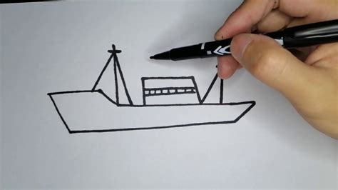 How To Draw Cargo Ship Youtube