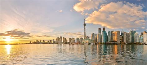 Toronto Skyline At Sunset In Ontario Canada Stock Image Image Of