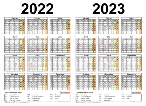 Calendrier 2022 Et 2023 Excel Word Et Pdf Calendarpedia