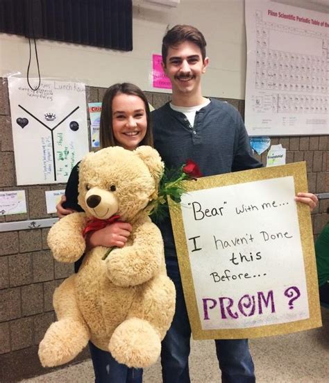 Promposal With A Bear Prom Posters Cute Prom Proposals Cute Homecoming Proposals