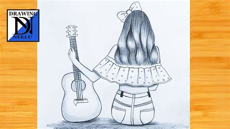 How To Draw A Girl With Guitar Step By Step Beginner Drawing Pencil