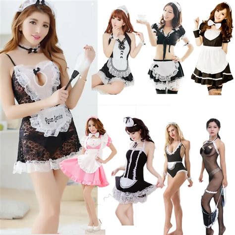 hot lace maid lingerie sexy costumes sexy game underwear erotic french maid outfit miniskirt