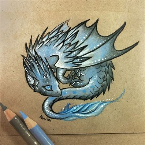 Photo Cute Dragon Drawing Dragon Drawing Fantasy Art