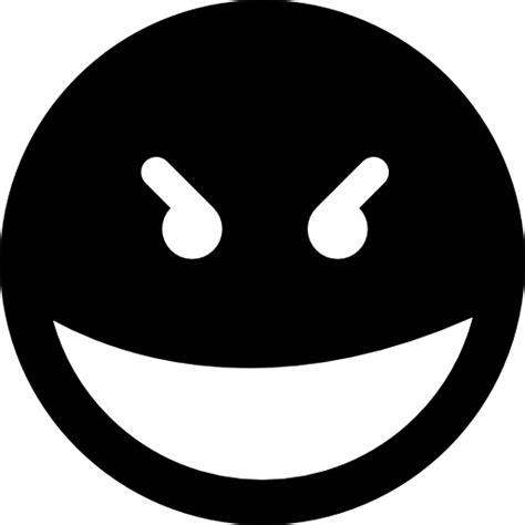Evil Smile Square Emoticon Face