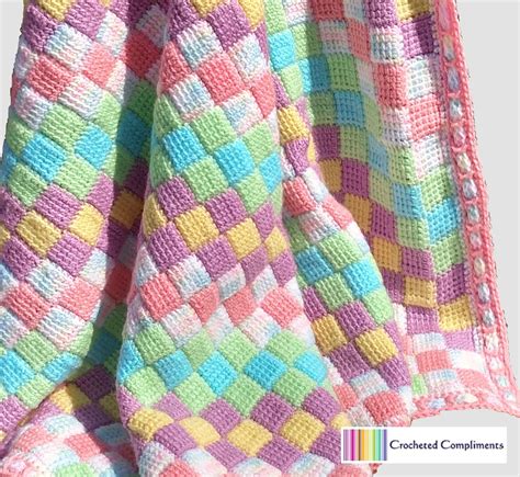 Colorful Tunisian Crochet Baby Blanket
