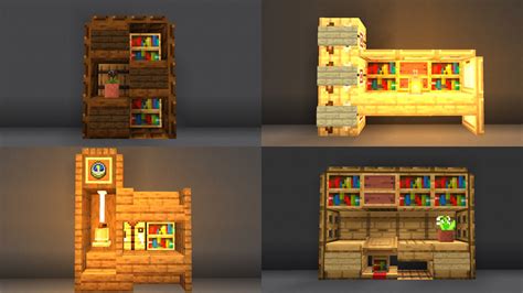 Minecraft 4 Simple Furniture Build Ideasdesigns Video Link In