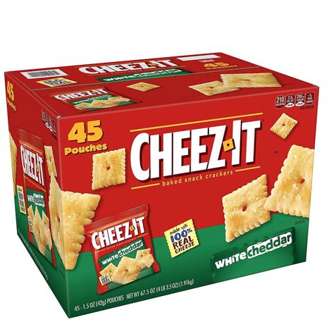 Cheez It White Cheddar Snack Packs 45 Pouches 15oz Ea